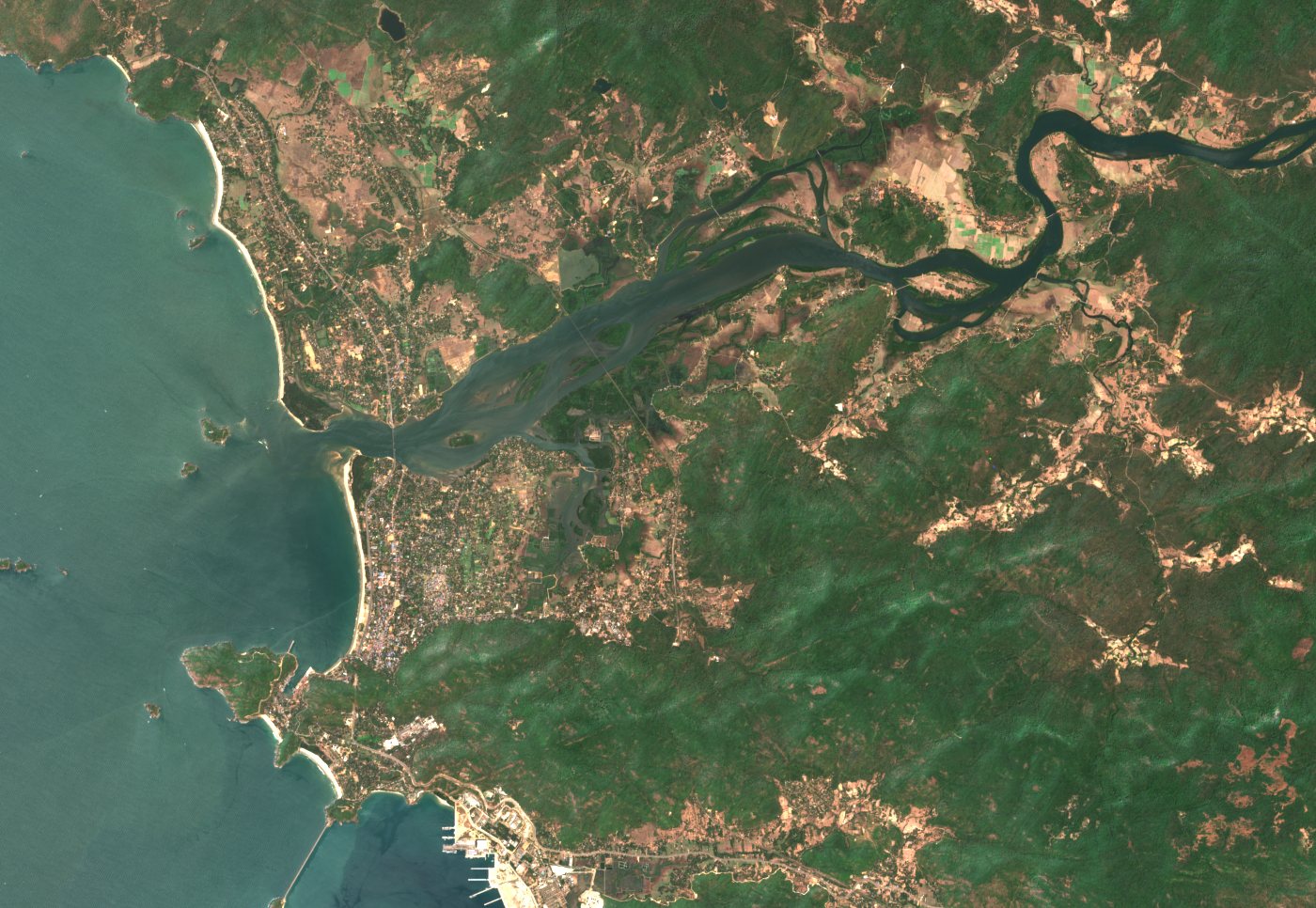 Sentinel-2 view of the same area, February 2026